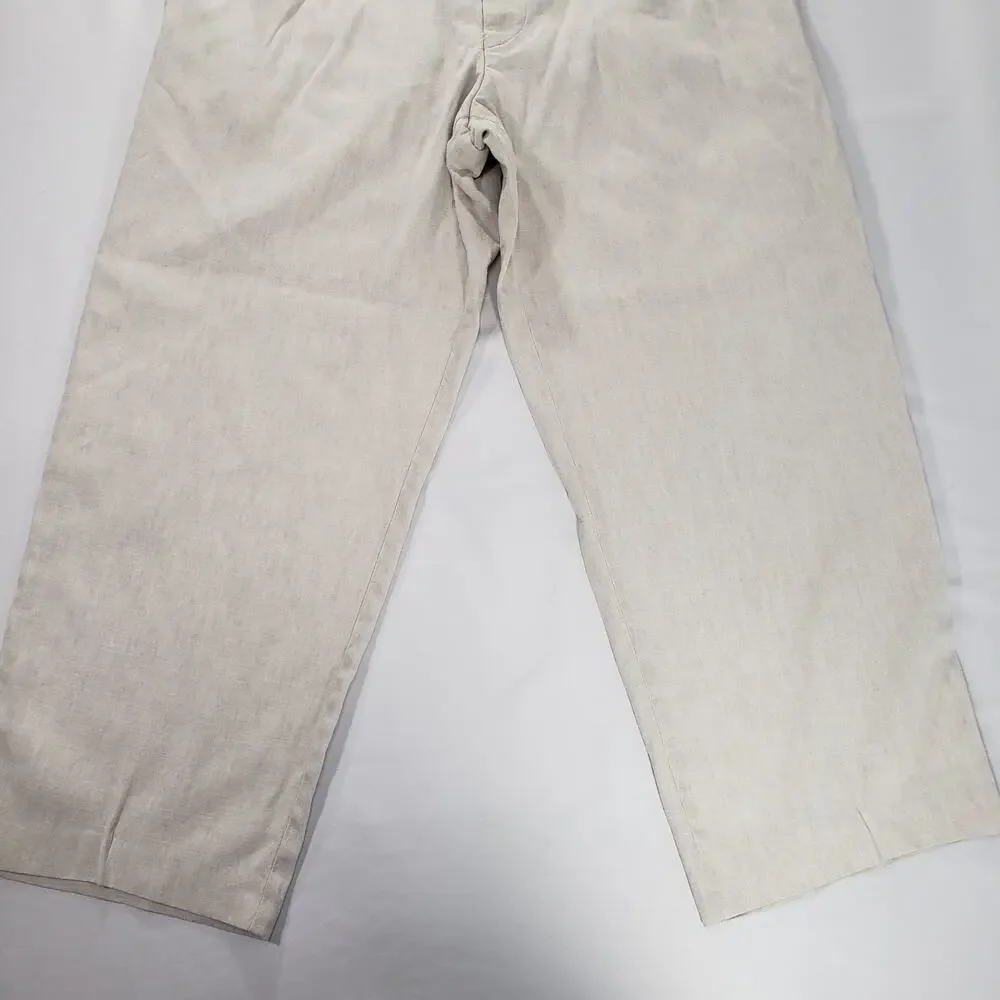 Hiltl Beige Flax Cotton Luxury Comfort Ultimate Trouser Pants Size 35/38